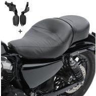 Doppel Sitzbank Set für Harley Davidson Sportster 14-20 mit Sozius Fussrasten und Halter Craftride S-AA3_1