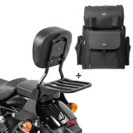 Sissybar SB1 + Hecktasche für Harley Sportster 04-20 abnehmbar mit Gepäckträger Craftride schwarz_0