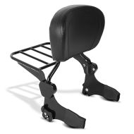 Sissy Bar with Rear Rack detachable fits for Harley Davidson Electra-Street-Road Glide, Road King 97-08 black Craftride