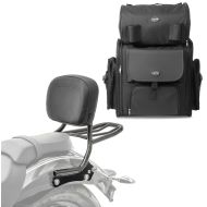 Motorrad Sissybar mit Gepäckträger QL2 + Sissybar Tasche für BMW R 18 / Classic 20-21 Craftride SXL_1