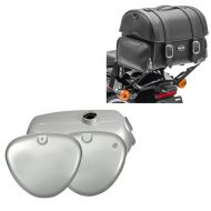 Tank / Petrol Tank compatible with Simson S51 / S70 with side cover silver + Rear Bag Craftride