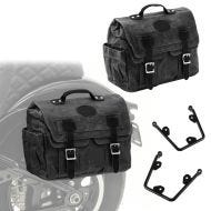 Set 2x Satteltaschen mit Halter für Honda Rebel 500 17-21 Craftride CV1F-schwarz links-rechts_1