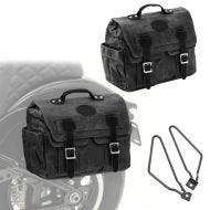 Set 2x Satteltaschen + Halter für Triumph Speed / Street Twin Satteltasche Craftride CV1 schwarz_1