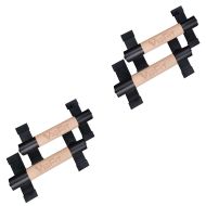 Set 2x Parallettes Paire de Poignées de Pompe Divit LG12 Barre de Support de Pompe en Bois 26cm