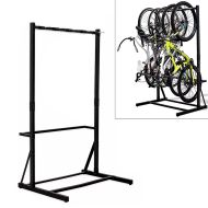 Freestanding bike rack for 5 bikes steel 117 x 91.5 x 205.5 cm RI98 black