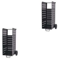 Set 2x Firewood trolley 55 x 45 x 104cm Divit firewood rack steel fireplace accessories RE42 black