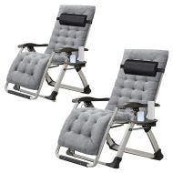 2x Garden chair folding Divit SR11 deck chair sun lounger metal gray