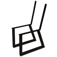 Set of 2 bench frames with backrest metal black outdoor