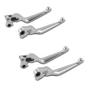 2x Brake and Clutch Lever Set Grip fits for Harley Davidson Sportster Dyna Softail Touring 1996- chrome Craftride Set Discount