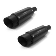 2x Motorcycle exhaust muffler TT Silencer Carbon Black Discount Set
