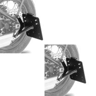 2x Side Mount license plate holder compatible with Triumph Bonneville Bobber / Black 17-21 Discount Set