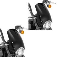2x Windshield / Windscreen for chopper + cruiser universal FB2 black Discount Set