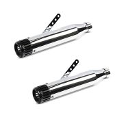 2x Craftride Exhaust Muffler Straight Motorbike Rear Silencer Slip-On Caferacer chrome Discount Set