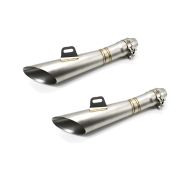 2x Motorcycle exhaust muffler Zaddox Cone Stainless Steel Titanium Discount Set