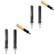 2x LED indicator motorcycle Lumitecs KP40 tinted black with brake and taillight Discount Set