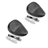 2x Motorbike Bobber Swing Saddle Craftride Skull with Springs for Custombikes in Black BR19 Discount Set