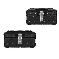 2x Motorcycle Aluminium top box Bagtecs XS22 top Case 22 Liters black Discount Set