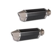 2x Zaddox Exhaust Muffler RC2 Slip-On Rear Silencer Motorbike universal black Discount Set
