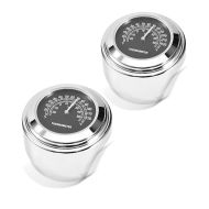 2x Motorcycle Handlebar thermometer + handlebar mount black Discount Set
