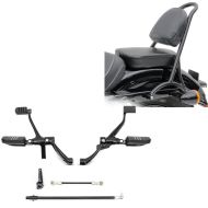 Set: Motorbike Forward controls fits for Harley Davidson Sportster 14-20 Craftride in black + Sissy bar fits for Harley Davidson Sportster 04-20 Craftride RPS black