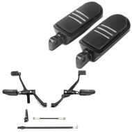 Set: Vorverlegte Fußrastenanlage für Harley Sportster 14-20 + Fußrasten Fahrer-Sozius BQ für Harley Davidson Universal schwarz_1
