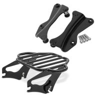 Set: Gepäckträger Harley Davidson Touring 09-20 KI abnehmbar in schwarz + 4-Punkt-Montagekit für Harley Touring 14-20 schwarz_1