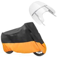 Set: Windschild Harley Davidson Softail 00-17 abnehmbar + Abdeckplane XXXL Faltgarage schwarz-orange_1