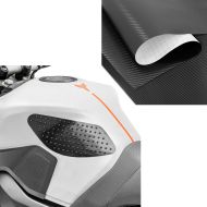 Set: Tankpad seitlich Grip Pad M Seiten Tankpad Kniepad in schwarz + Wrapping Klebefolie Carbonfolie 75x100cm Carbon-Look 3D in schwarz_1