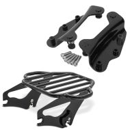 Set: Gepäckträger Harley Touring 09-21 KI abnehmbar in schwarz + 4-Punkt-Montagekit für Harley Touring Modelle 2009-2013 schwarz_1