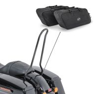 Set: Sissybar für Harley Davidson Touring 14-21 SP schwarz + Koffer Innentaschen für Harley- Touring 94-21 BG1 Paar_1