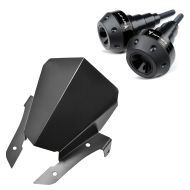 Set: Frame Sliders compatible with Yamaha MT-07 / Tracer 700 13-19 Crash pads Motoguard SC2 black + Windscreen compatible with Yamaha MT-07 13-17 Fly Screen Alu Airoad CW15 black