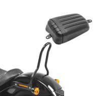 Set: Passenger Pillion Seat fits for Harley Davidson Softail Street Bob 18-24 Craftride Buddy Seat + Sissy bar fits for Harley Davidson Softail 18-24 Craftride Tampa S black