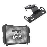 Set: Kennzeichenhalter für Kawasaki Z 900 17-21 Nummernschildhalter Zaddox NH1 + Kühlerabdeckung für Kawasaki Z 900 17-21 Kühlergrill Zaddox KG1_1