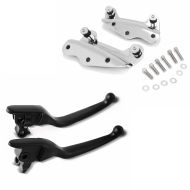 Set: 4-Punkt-Montagekit für Harley Davidson Touring Modelle 2009-2013 chrom Craftride + Bremshebel und Kupplungshebel Set Broad Harley Davidson Street Glide 08-13 schwarz Craftride_1