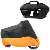 Set: Frontverkleidung Innen-Aussen für Harley Road Glide, Special, Ultra 15-20 schwarz Craftride + Abdeckplane Harley Road Glide Special / Ultra Craftride XXXL schwarz-orange_1