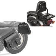 Set: Sissy Bar XS3 für Kawasaki Vulcan S / Café 15-20 mit Gepäckträger schwarz Craftride + Satteltasche Kawasaki Vulcan S / Café Montana Craftride 8Ltr links in schwarz_1