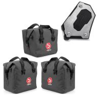 Set: Innentaschen für Aluminium Koffer + Topcase für BMW R 1200 GS/ Adventure 04-18 BAgtecs + Seitenständerfuß Verbreiterung für BMW R 1200 GS / Adventure 13-18 Seitenständerplatte Auflagevergrößerung Motoguard SE1_1