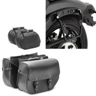 Set: Satteltaschen Kawasaki Vulcan S / Café Craftride Kentucky 30Ltr schwarz + Satteltaschenhalter für Kawasaki Vulcan S / Café 15-20 links Satteltaschen Abstandshalter Craftride_1