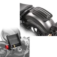Set: Gepäckträger für Honda Rebel 500 17-20 Solo Rack L1 Gepäckbrücke Craftride + Handyhalterung für Honda Rebel 500 Tourtecs SH2 mit Powerbank_1