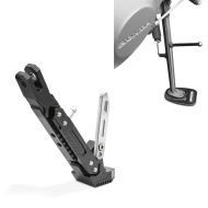 Set: Motorcycle Side Stand Height Adjustable Aluminium Kickstand Tourtecs black + ConStands Side Kick Stand Extension Y