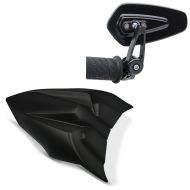 Set : Rear seat cover compatible with Kawasaki Ninja 650 / Z 650 17-19 Seat cowl Zaddox black matt + Motorbike Rear View Mirror Craftride LS6 Handlebar Mirror in black matt pair