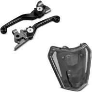 Set: Set Brake with Clutch Lever Folding compatible with KTM EXC / -F 14-16 Flex blk with LED Headlight ECE DRL SW1