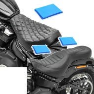 Set: Solo Seat Gel fits for Harley Davidson Softail Street Bob / Standard 18-24 Craftride DS4 + 2-Up Gel Seat fits for Harley Davidson Softail 18-24 Craftride TR6 Two-Up Comfits fort