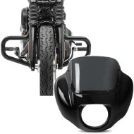 Set: Engine Guard Mustache fits for Harley Davidson Softail Street Bob / Standard 18-24 Craftride black + Headlight Fairing fits for Harley Davidson Street Bob 18-24 Windshield Lamp mask Craftride MG9