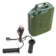 Set: Grip heating / motorcycle heated grips GH1 for 22mm handlebars blk Tourtecs with Jerrycan Metal 20L JC3 Green