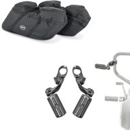 Set: Saddlebag liner bags compatible with Harley Davidson Touring 94-24 lining Craftride SP4 + Crash Bar Highway Footpegs 32mm Craftride CF1 black