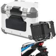 Set: Pillion Backrest Pad + Alu top box Bagtecs XB45 top Case 45 Liters compatible with BMW RL2