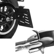 Set: Side Mount license plate holder fits for Harley Davidson Softail 18-24 + LED Handlebar indicators turn signals
