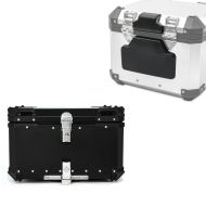 Set: Pillion Backrest Pad / Padded backrest compatible with BMW Alu TP RL2 + Alu top box XB65 top Case 65 Liters