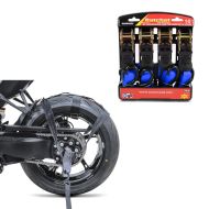 Set: Straps ratchet and hooks + rear wheel tie down straps